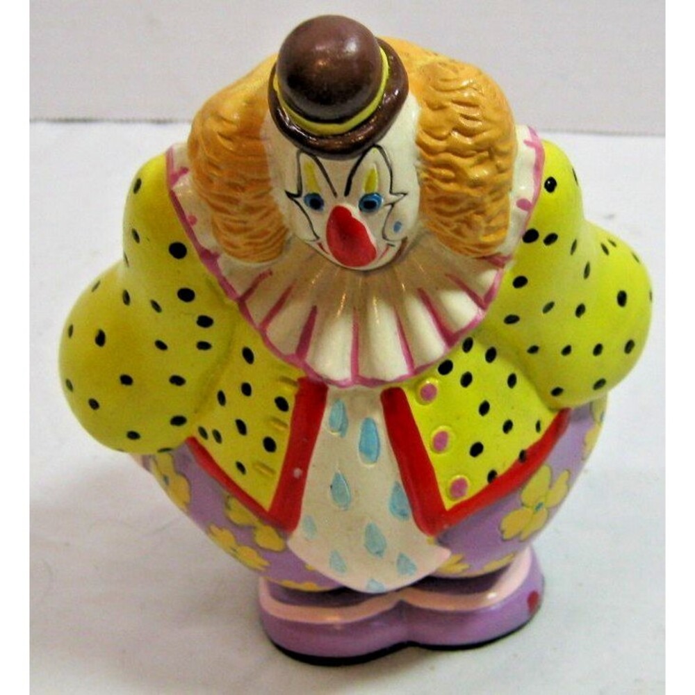 Vintage 1980s Small World Importing hard plastic clown piggy bank